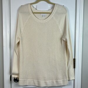 Charter Club cream colored long sleeved sweater size XL. 60% cotton, 40% acrylic